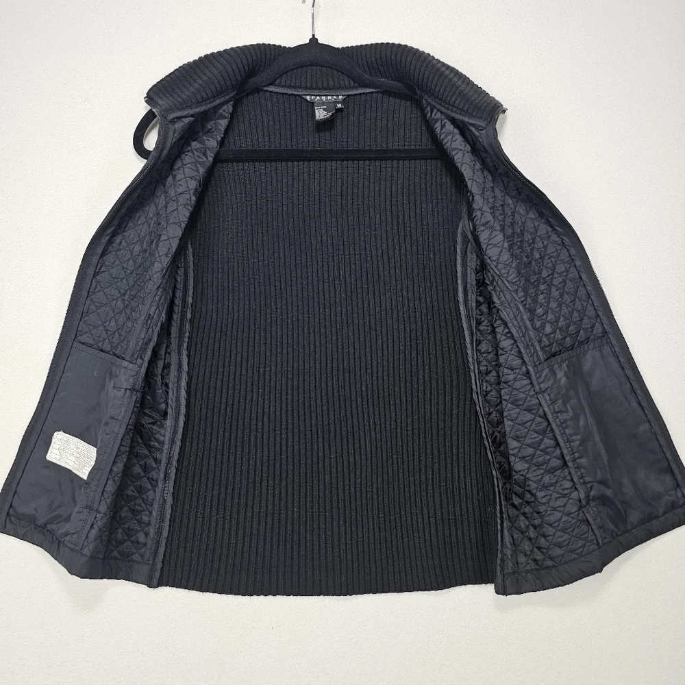 Spanner Quilted and Rib Knit Vest Black Size Medium - Picture 8 of 10